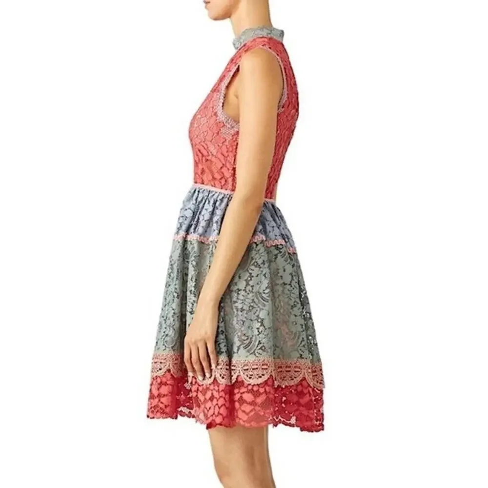 ALEXIS Vedette Victorian Lace Mini Dress Size L